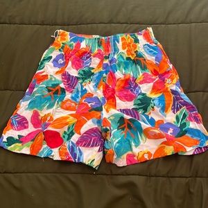Womens, colorful floral, vintage shorts